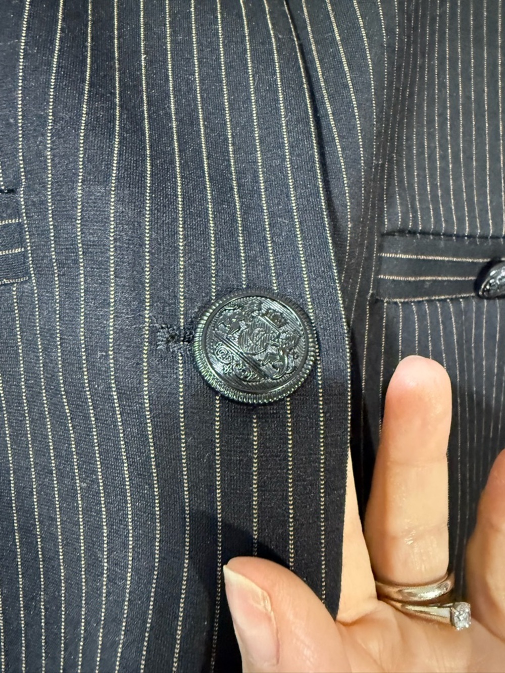 Elie Tahari Black and Gold Pinstripe Vest - Picture 3 of 6